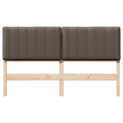Testiera imbottita Marrone e taupe 160 cm Pino massello