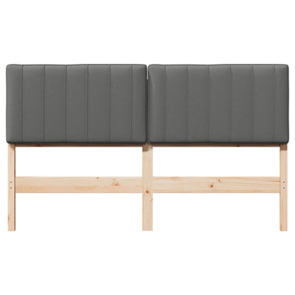 Testiera imbottita Marrone e Grigio Chiaro 150 cm Pino massello