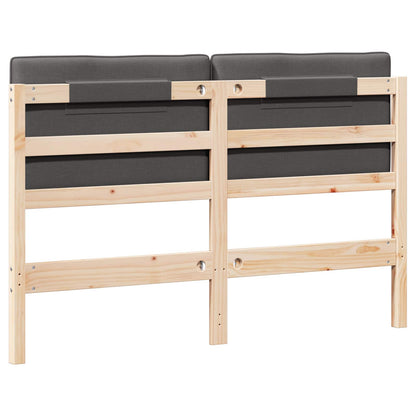 Testiera imbottita Marrone e grigio scuro 150 cm Pino massello