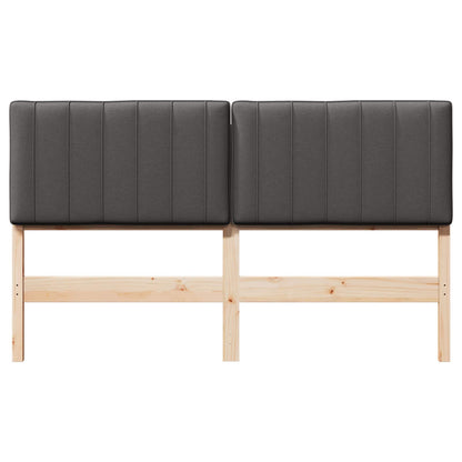 Testiera imbottita Marrone e grigio scuro 150 cm Pino massello