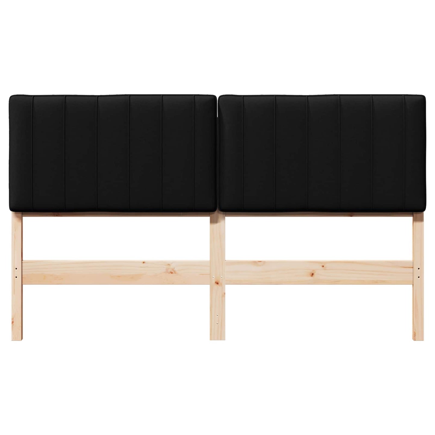 Testiera imbottita Marrone e Nero 150 cm Pino massello