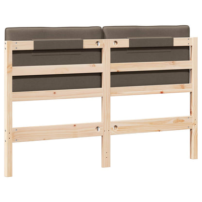 Testiera imbottita Marrone e taupe 150 cm Pino massello