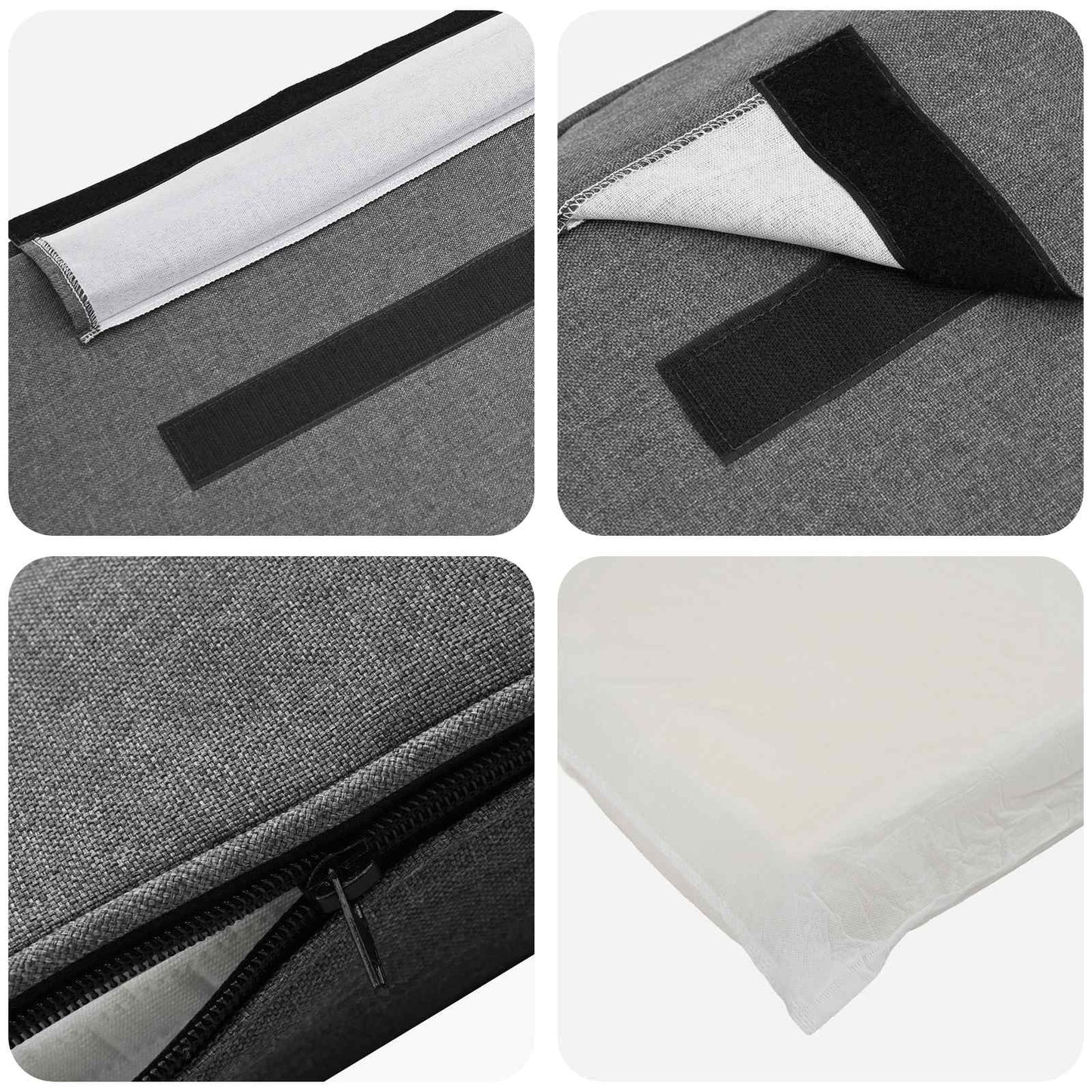 Testiera imbottita Bianco e grigio chiaro 150 cm Pino massello