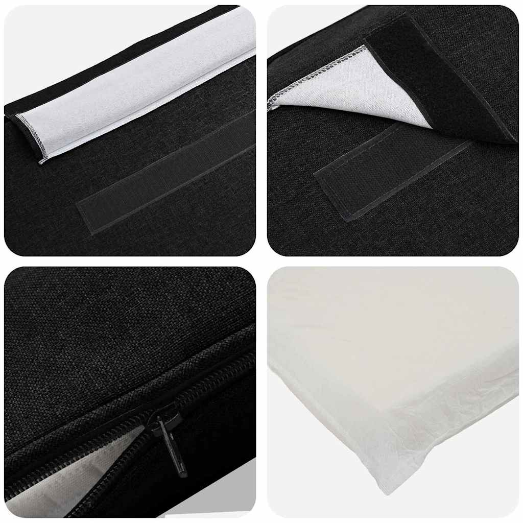 Testiera imbottita Marrone e Nero 140 cm Pino massello