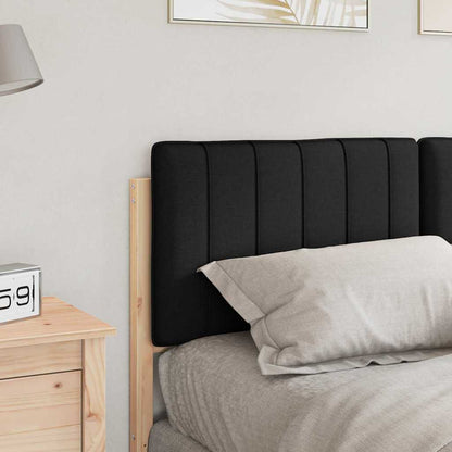 Testiera imbottita Marrone e Nero 140 cm Pino massello