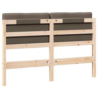 Testiera imbottita Marrone e taupe 140 cm Pino massello