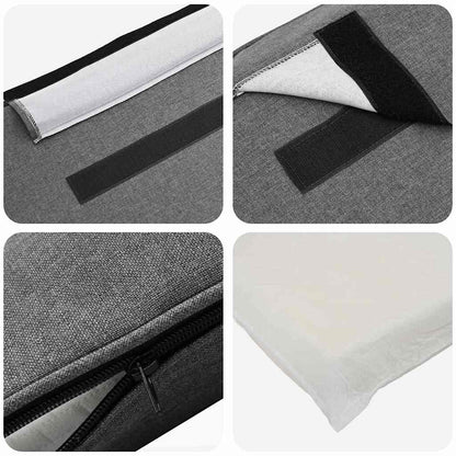 Testiera imbottita Bianco e grigio chiaro 140 cm Pino massello