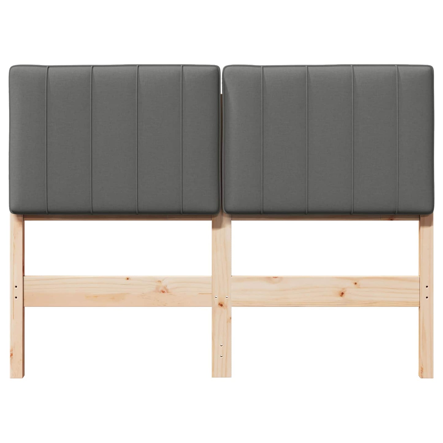 Testiera imbottita Marrone e Grigio Chiaro 120 cm Pino massello