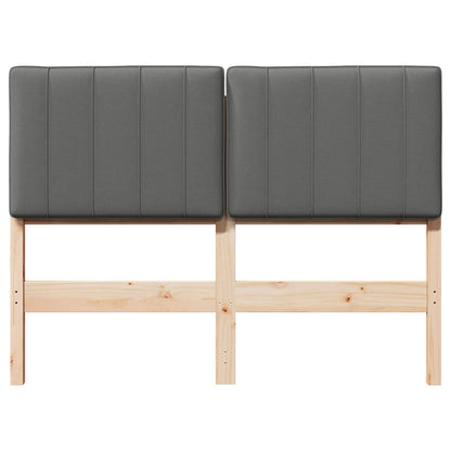 Testiera imbottita Marrone e Grigio Chiaro 120 cm Pino massello