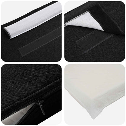 Testiera imbottita Marrone e Nero 120 cm Pino massello