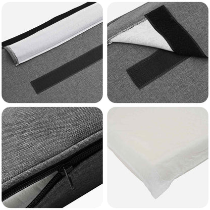 Testiera imbottita Bianco e grigio chiaro 120 cm Pino massello