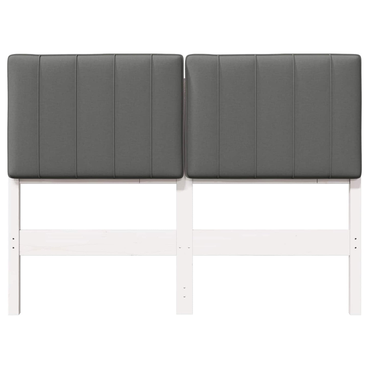 Testiera imbottita Bianco e grigio chiaro 120 cm Pino massello