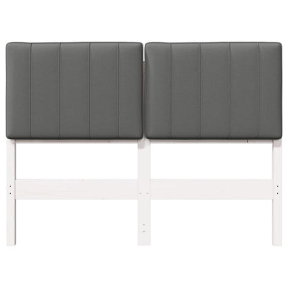 Testiera imbottita Bianco e grigio chiaro 120 cm Pino massello