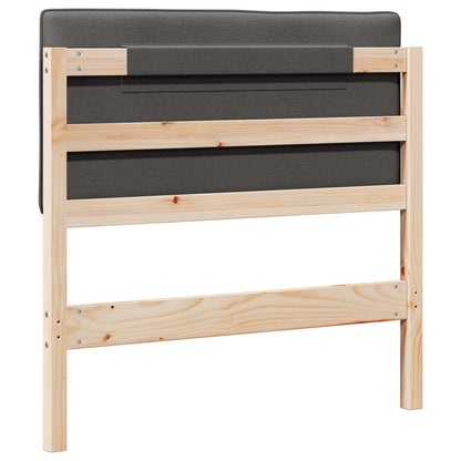 Testiera imbottita Marrone e grigio scuro 100 cm Pino massello