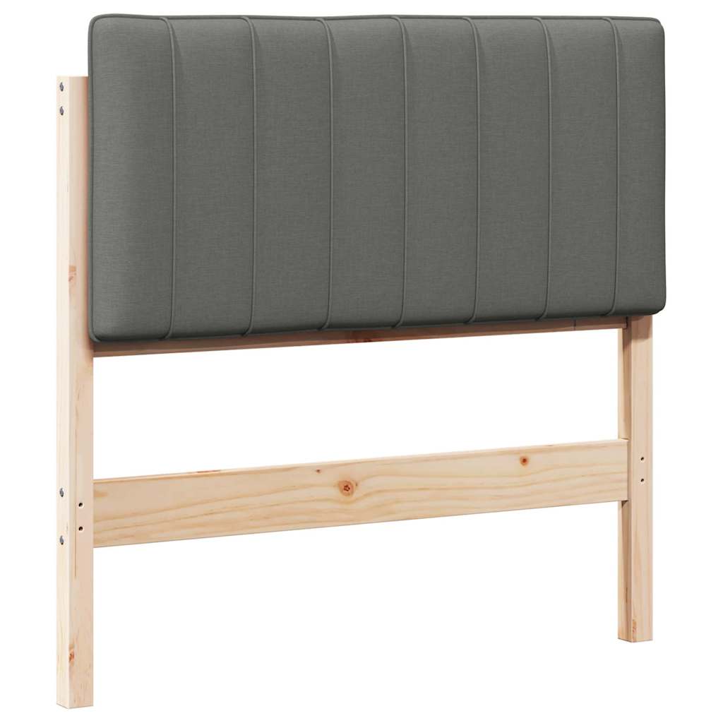 Testiera imbottita Marrone e Grigio Chiaro 90 cm Pino massello