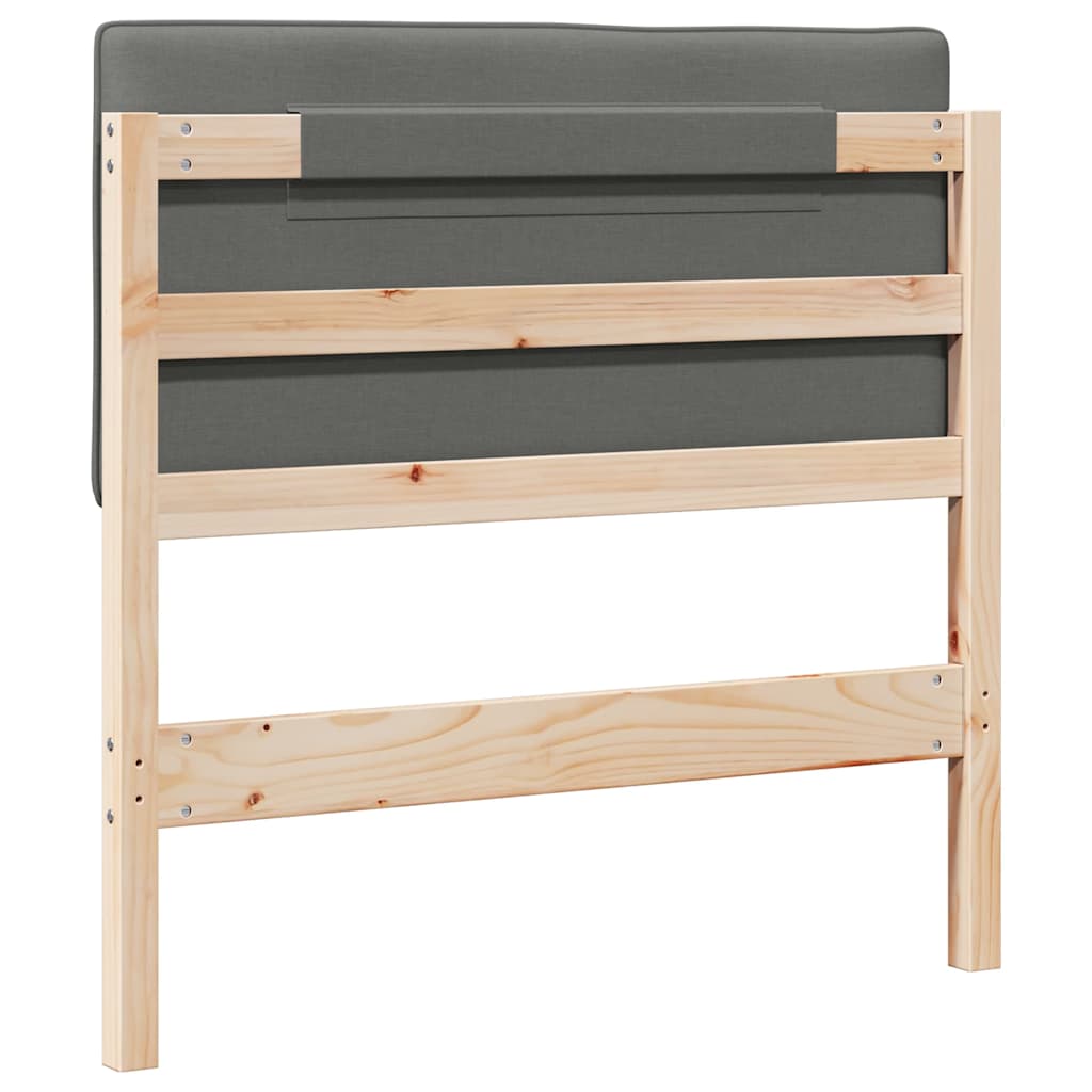 Testiera imbottita Marrone e Grigio Chiaro 90 cm Pino massello