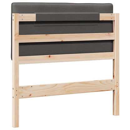 Testiera imbottita Marrone e grigio scuro 90 cm Pino massello