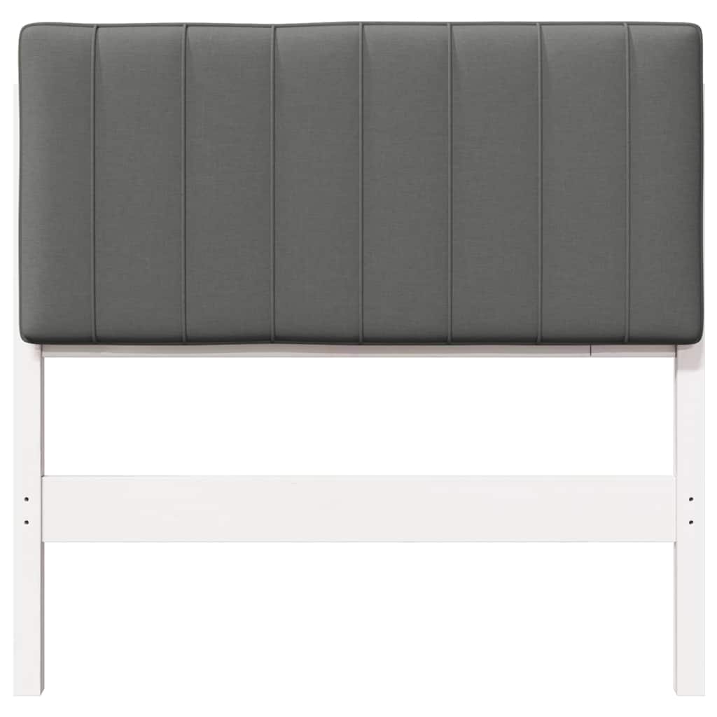 Testiera imbottita Bianco e grigio chiaro 90 cm Pino massello