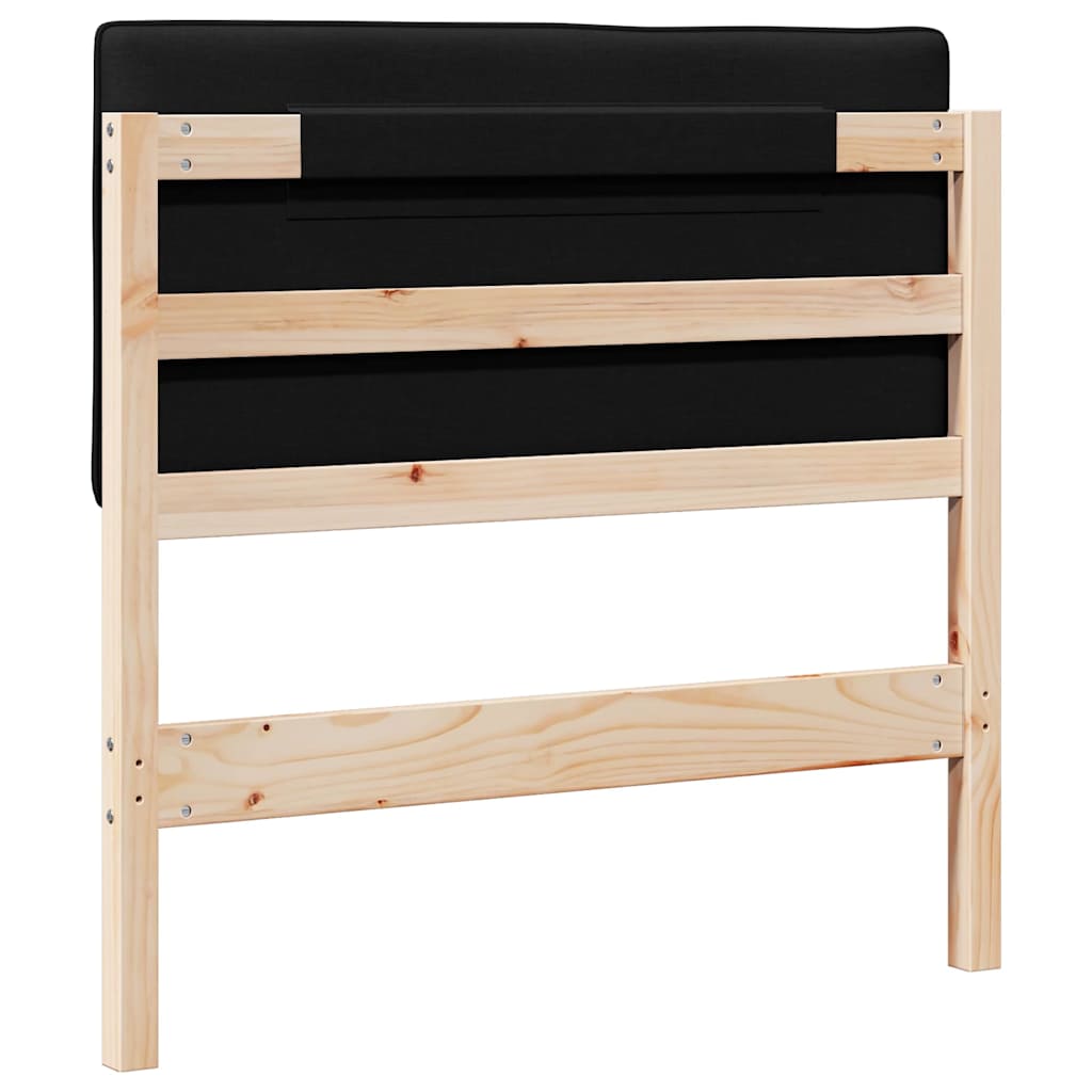 Testiera imbottita Marrone e Nero 80 cm Pino massello - homemem39