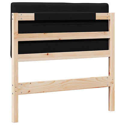 Testiera imbottita Marrone e Nero 80 cm Pino massello - homemem39