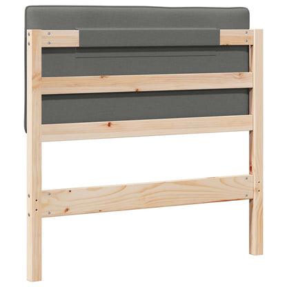 Testiera imbottita Marrone e Grigio Chiaro 75 cm Pino massello