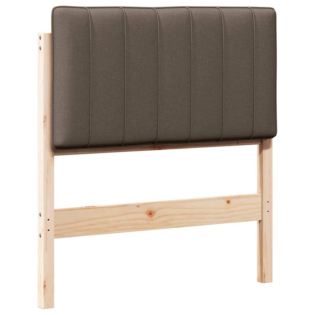 Testiera imbottita Marrone e taupe 75 cm Pino massello