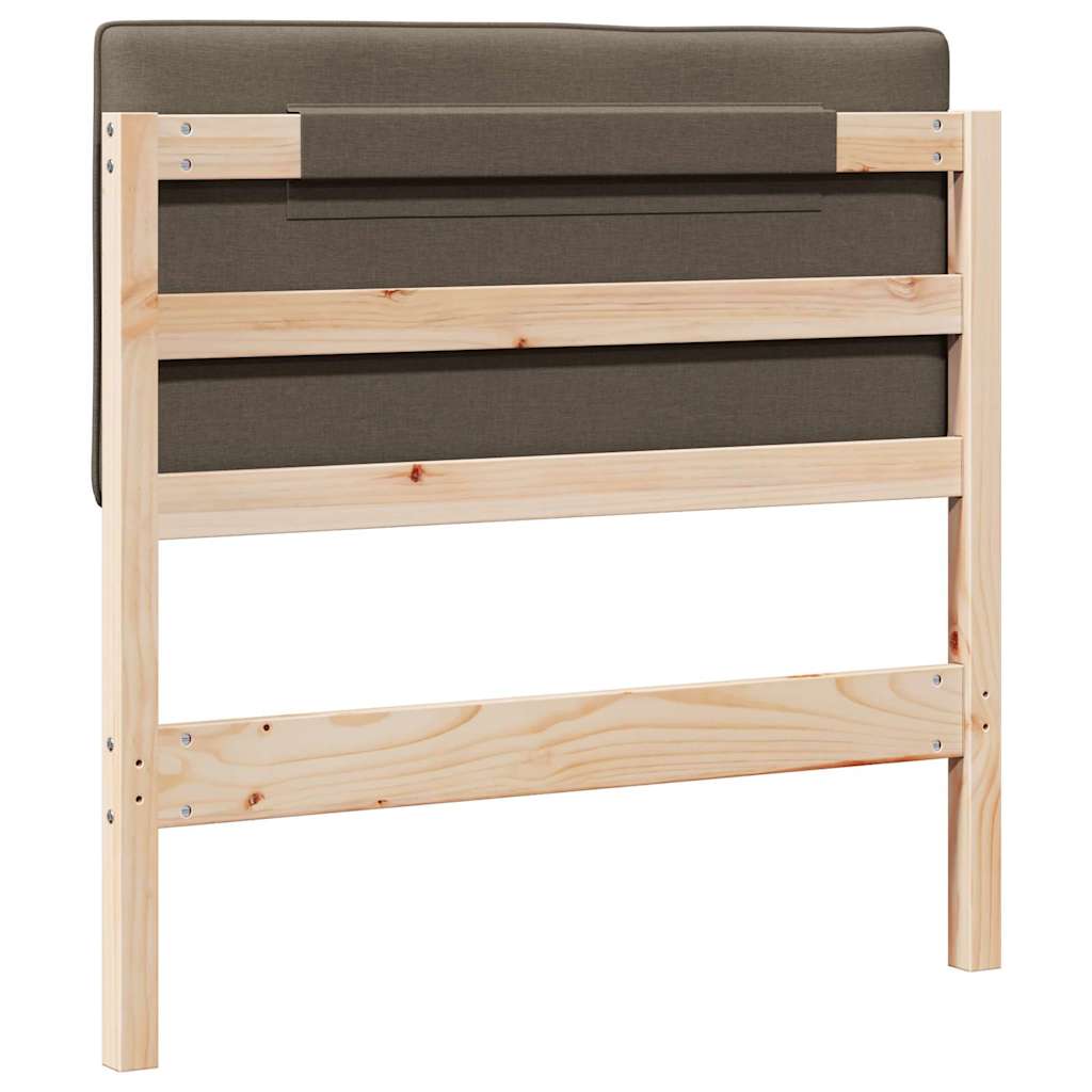 Testiera imbottita Marrone e taupe 75 cm Pino massello
