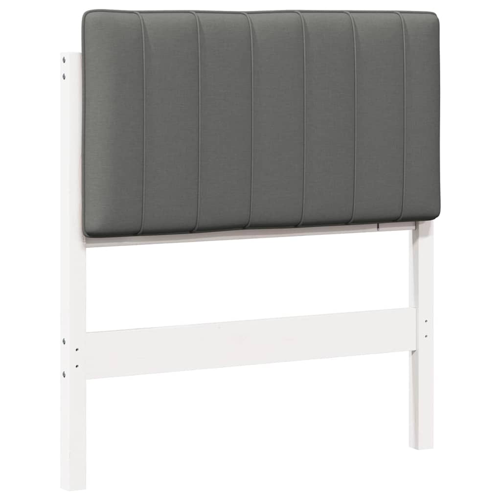 Testiera imbottita Bianco e grigio chiaro 75 cm Pino massello