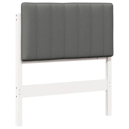 Testiera imbottita Bianco e grigio chiaro 75 cm Pino massello