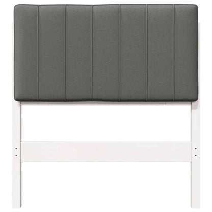 Testiera imbottita Bianco e grigio chiaro 75 cm Pino massello