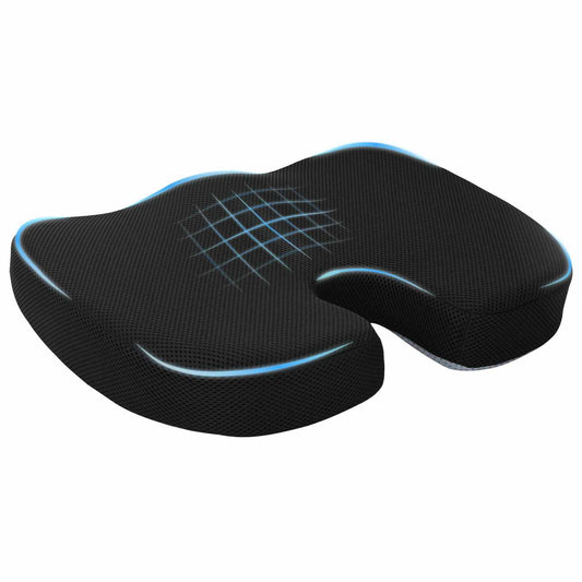 Cuscino per la seduta Nero 47 x 36,5 x 8 cm Schiuma Memory | homemem39