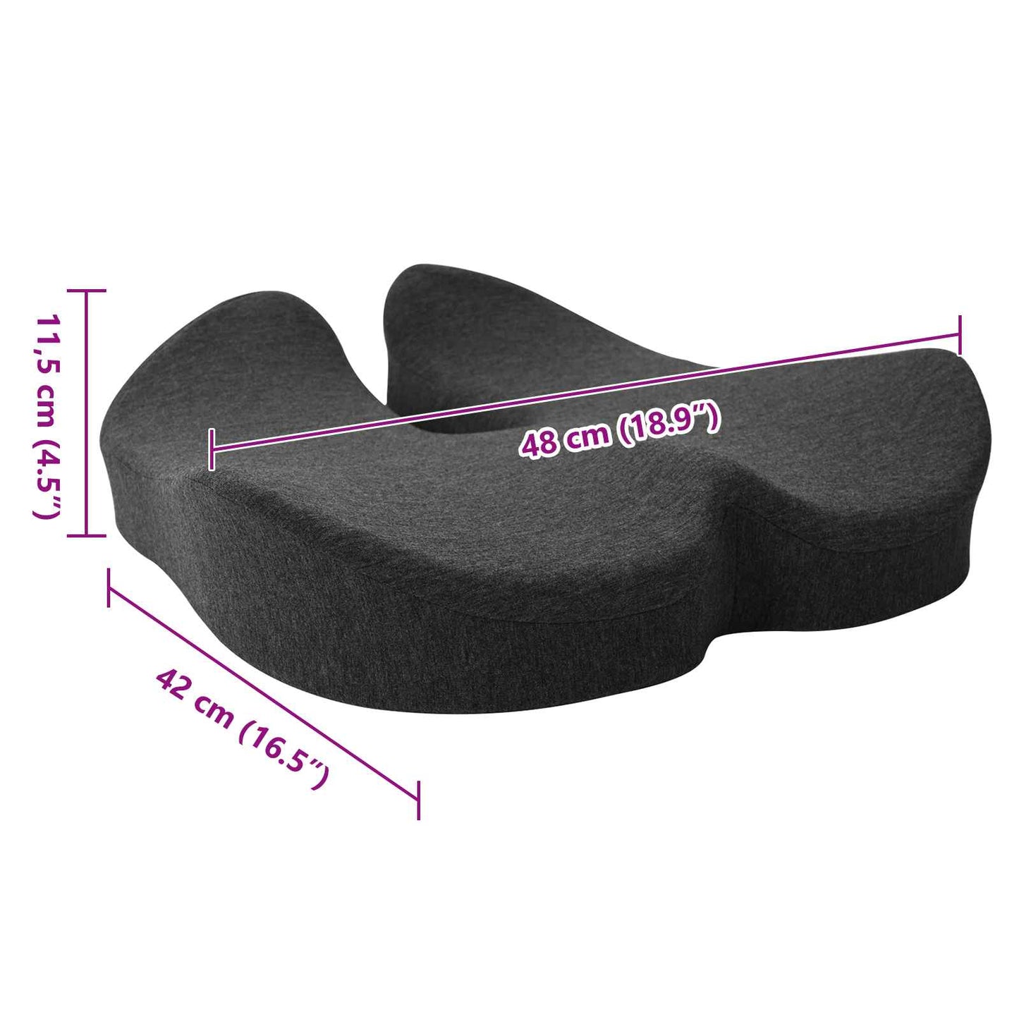 Cuscino per la seduta Grigio scuro 50 x 43 x 10 cm | homemem39