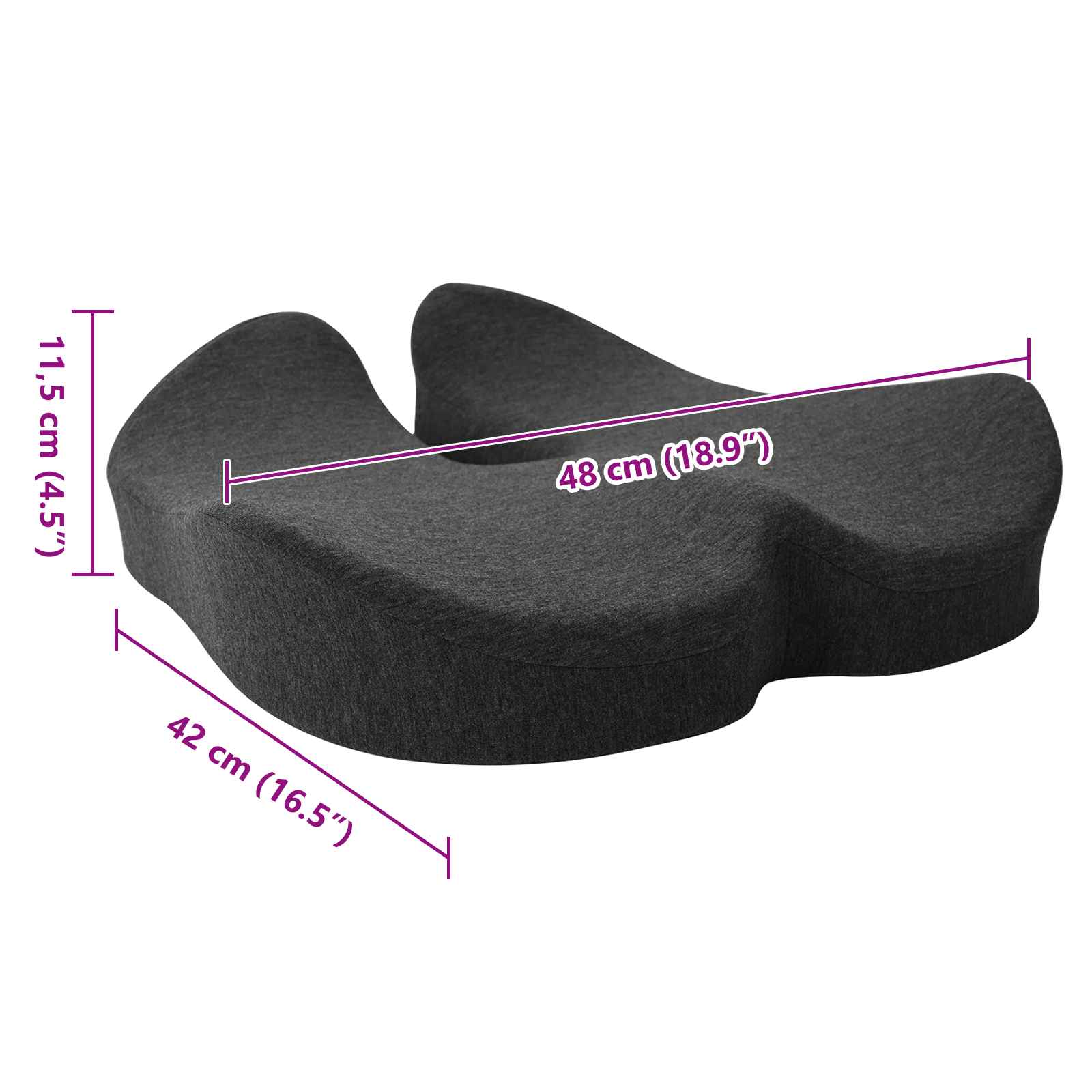 Cuscino per la seduta Grigio scuro 50 x 43 x 10 cm | homemem39