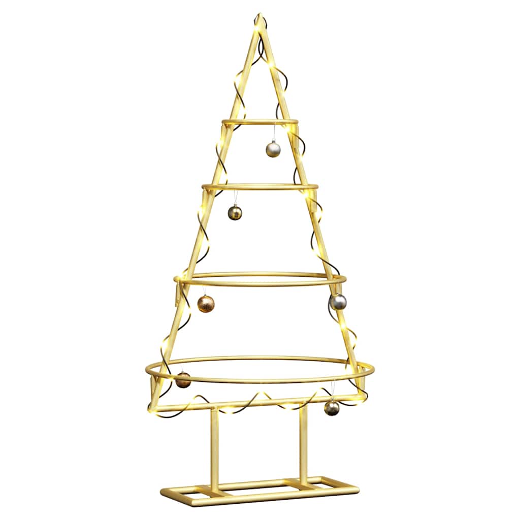 Albero di Natale in metallo con supporto Oro 60 cm