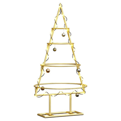 Albero di Natale in metallo con supporto Oro 60 cm