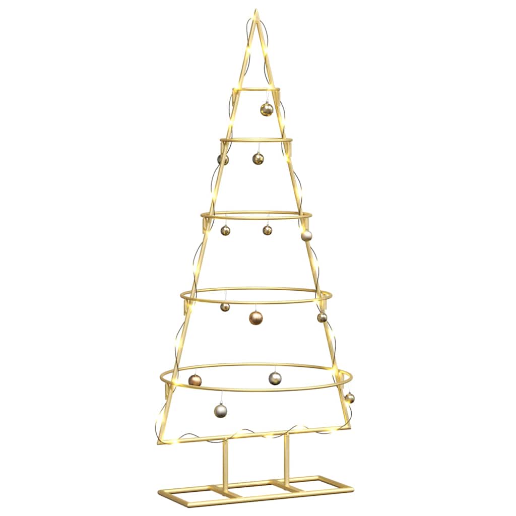 Albero di Natale in metallo con supporto Oro 90 cm