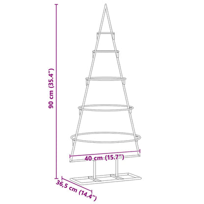 Albero di Natale in metallo con supporto Oro 90 cm