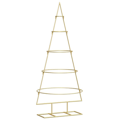 Albero di Natale in metallo con supporto Oro 125 cm