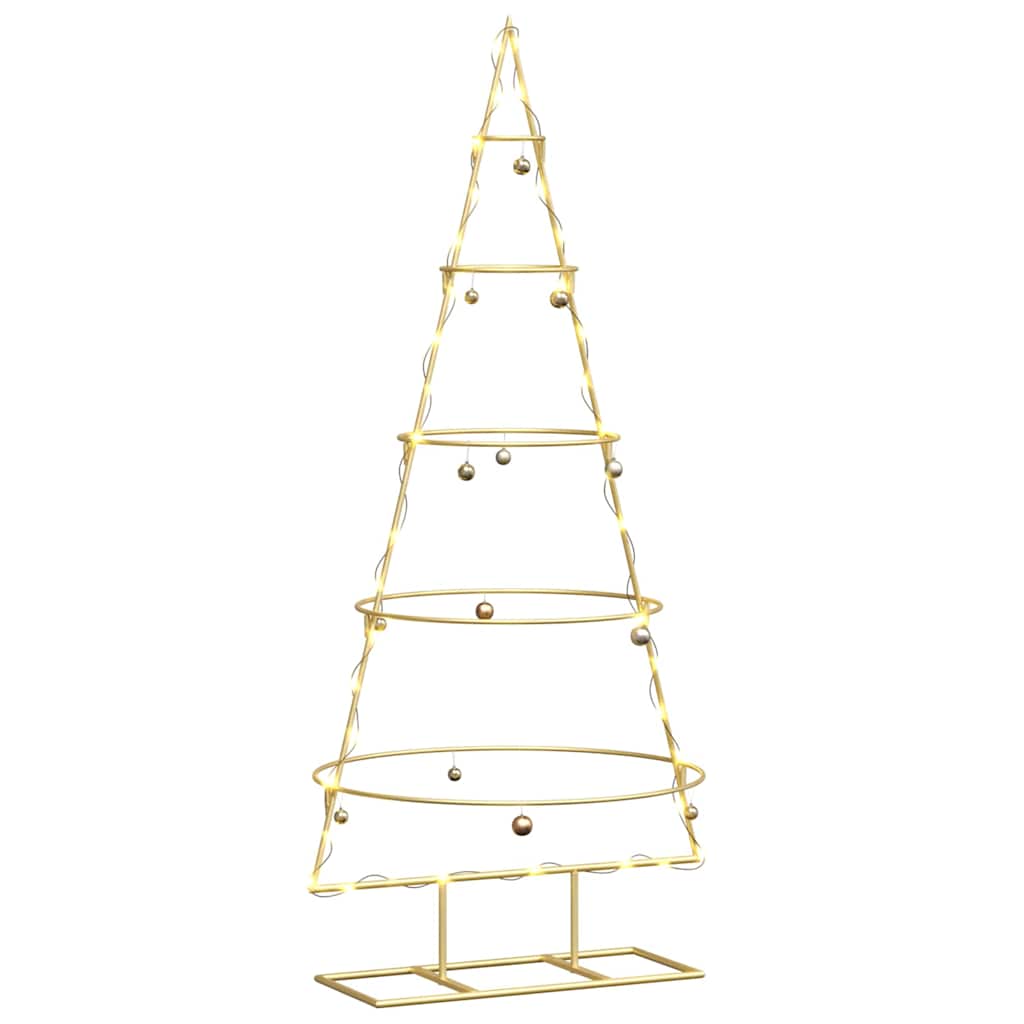 Albero di Natale in metallo con supporto Oro 125 cm