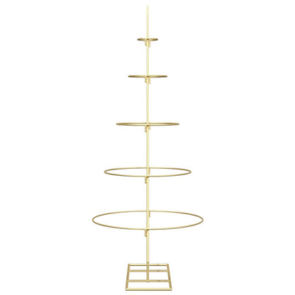 Albero di Natale in metallo con supporto Oro 125 cm