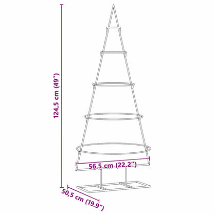 Albero di Natale in metallo con supporto Oro 125 cm
