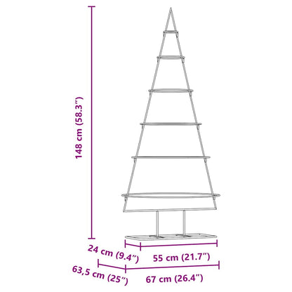 Albero di Natale in metallo con supporto Oro 150 cm