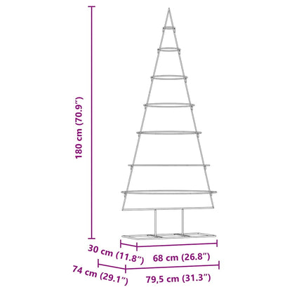 Albero di Natale in metallo con supporto Oro 180 cm