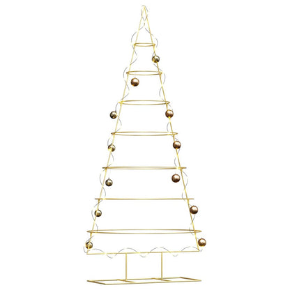 Albero di Natale in metallo con supporto Oro 210 cm