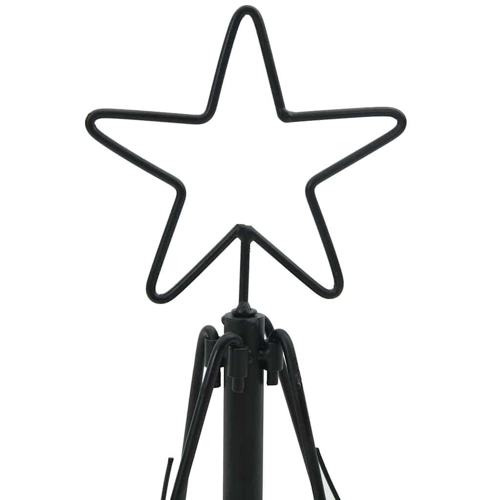 Albero a Cono di Natale con supporto Nero 60 cm Acciaio