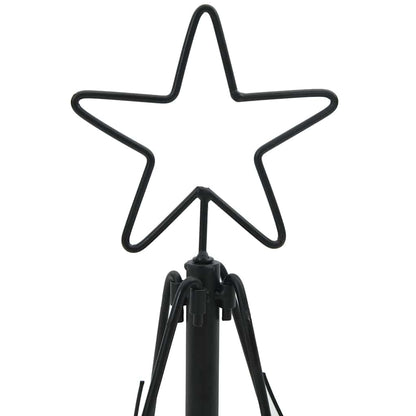 Albero a Cono di Natale con supporto Nero 60 cm Acciaio