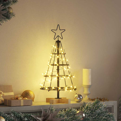 Albero a Cono di Natale con supporto Nero 60 cm Acciaio
