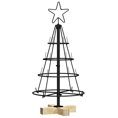 Albero a Cono di Natale con supporto Nero 60 cm Acciaio