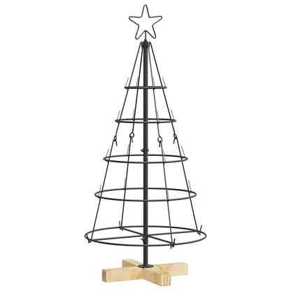 Albero a Cono di Natale con supporto Nero 90 cm Acciaio