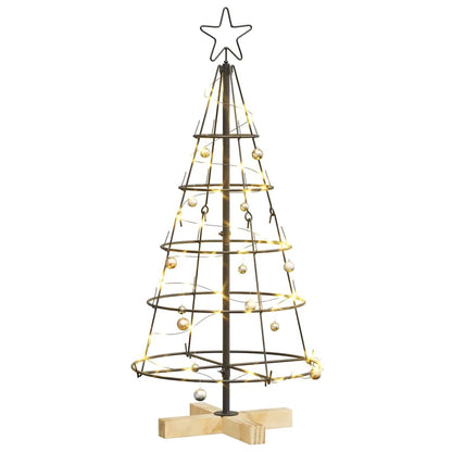 Albero a Cono di Natale con supporto Nero 90 cm Acciaio